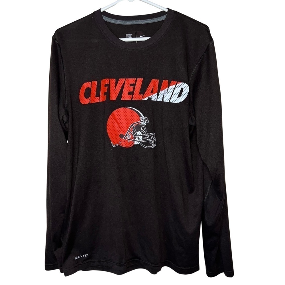 Nike Men's Cleveland Browns Dri-Fit Long Sleeve Equipment Training Shirt Medium